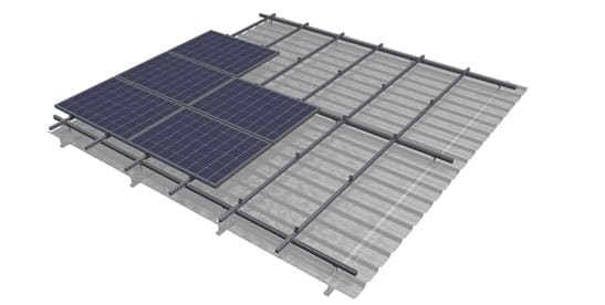 Estructura placas solares para cubiertas sistema Integrado CSA