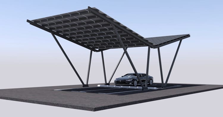 Estructura de Pergola Fotovoltaica con Paneles Solares para parking de Vehículos