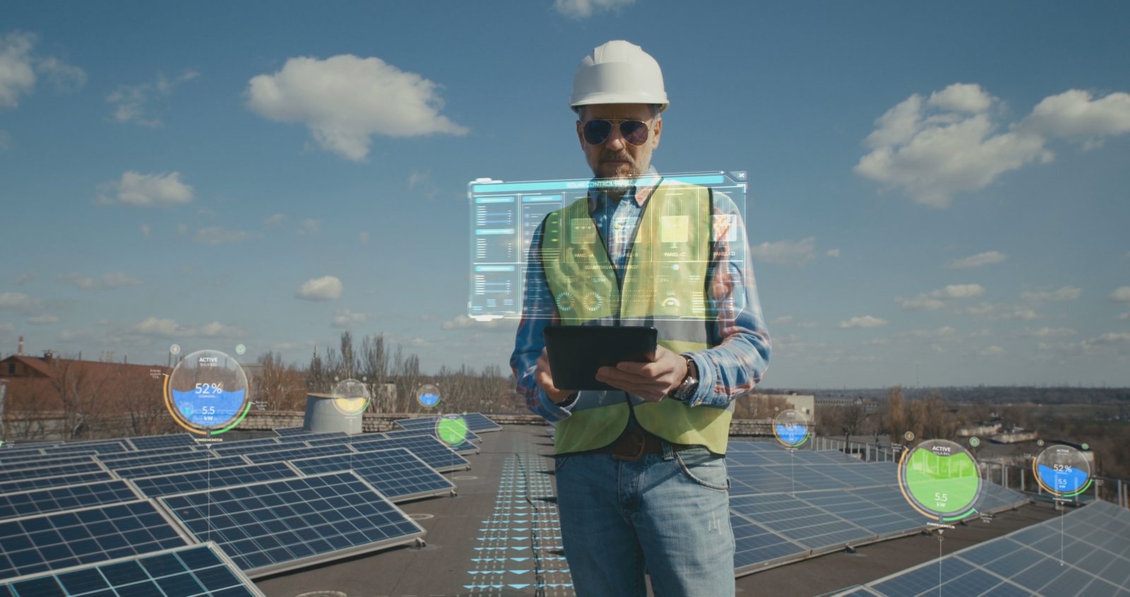 Enginyer revisant dades estructurals i certificant una instal·lació fotovoltaica en coberta